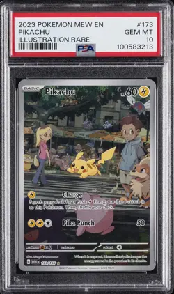 2023 POKEMON MEW EN-151 ILLUSTRATION RARE #173 PIKACHU PSA 10 - Image 1