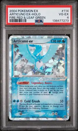 2004 POKEMON EX FIRE RED & LEAF GREEN #114 ARTICUNO EX-HOLO PSA 4 - Image 1