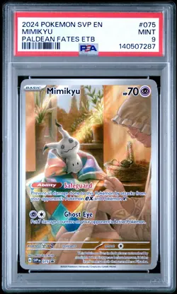 2024 POKEMON SVP PALDEAN FATES ETB PROMO #075 MIMIKYU PSA 9 - Image 1