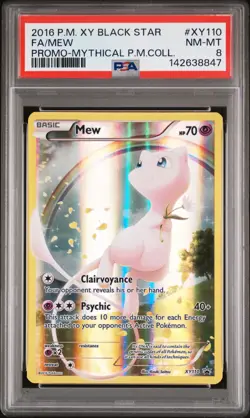 2016 POKEMON XY BLACK STAR PROMO MYTHICAL POKEMON COLL #XY110 FULL ART/MEW PSA 8 - Image 1