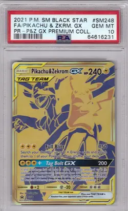 Pikachu & Zekrom GX SM248 PSA 10 Gem Mint Promo Pokemon Card - Image 1