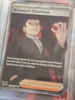 Pokemon TCG Giovanni's Charisma Mew 151 Ultra Rare Trainer Card 197/165 PSA 9 - Image 2