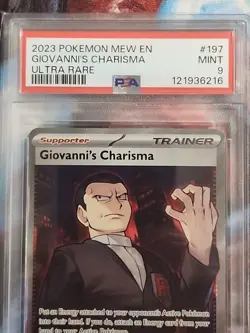 Pokemon TCG Giovanni's Charisma Mew 151 Ultra Rare Trainer Card 197/165 PSA 9 - Image 3