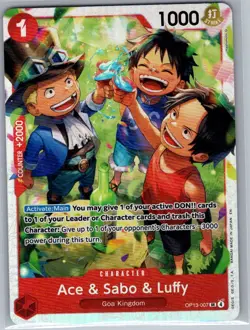 Ace & Sabo & Luffy OP13-007 SR English Carrying His Will - One Piece Card - NM - Image 1