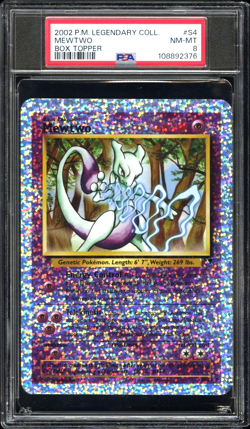 PSA 8 Mewtwo 2002 - Legendary Reverse Holo Box Topper Pokemon Card NM MINT - Image 1