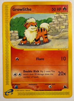 Growlithe 62/144 Skyridge E-Reader Pokemon Card - Image 1