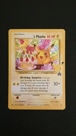Pikachu Birthday 25th Celebrations Holo Black Star Promo 24 Pokemon TCG Card NM - Image 1