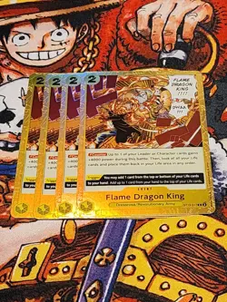 4x One Piece Card Game The Three Brothers ST13-017 Flame Dragon King English - Image 1