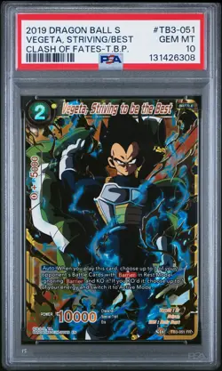 2019 DRAGON BALL SUPER CARD BOOSTER VEGETA STRIVING TO BE THE BEST PSA 10 - Image 1