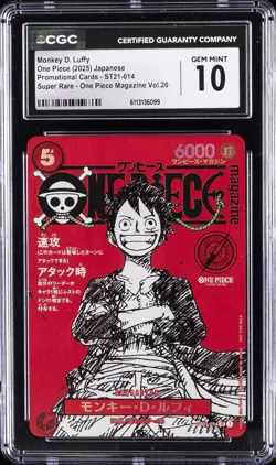 2025 ONE PIECE JPN PROMO CARDS SUPER RARE MONKEY D. LUFFY CGC 10 GEM MINT - Image 1