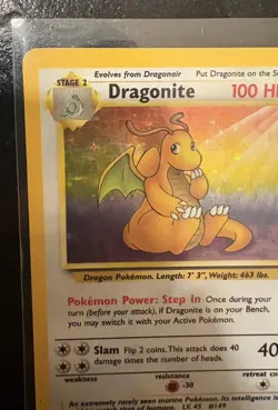 Pokemon TCG Dragonite Holo Unlimited Card 4/62 Fossil Rare LP - Image 3
