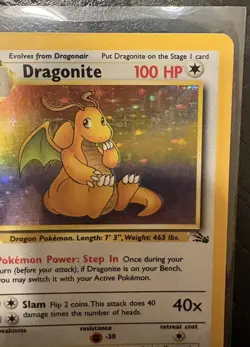 Pokemon TCG Dragonite Holo Unlimited Card 4/62 Fossil Rare LP - Image 5