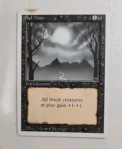 Bad Moon Revised Edition Regular MTG Stained - Image 1