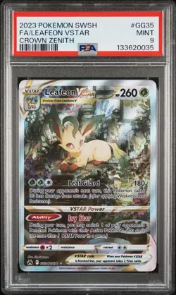 2023 Pokemon SWSH Crown Zenith #GG35 FA Leafeon VSTAR PSA 9 MINT - Image 1