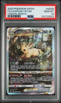 PSA 10 – 2023 Pokemon Crown Zenith Leafeon VSTAR #GG35 – GEM MINT - Image 1