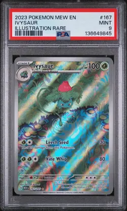 2023 POKEMON MEW EN-151 ILLUSTRATION RARE #167 IVYSAUR PSA 9 - Image 1