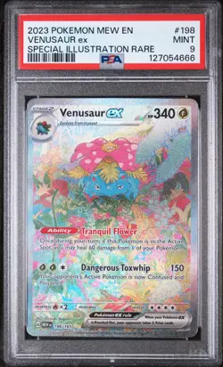 2023 POKEMON MEW EN-151 SPECIAL ILLUSTRATION RARE #198 VENUSAUR EX PSA 9 - Image 1