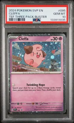 2024 POKEMON SVP EN-SV BLACK STAR PROMO #095 CLEFFA PSA 10 - Image 1