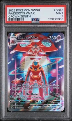 2023 POKEMON SWORD & SHIELD CROWN ZENITH #GG45 FULL ART/DEOXYS VMAX PSA 9 - Image 1
