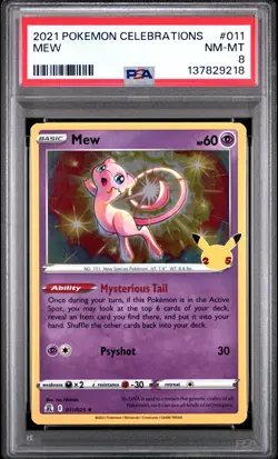 2021 POKEMON CELEBRATIONS #011 MEW PSA 8 - Image 1