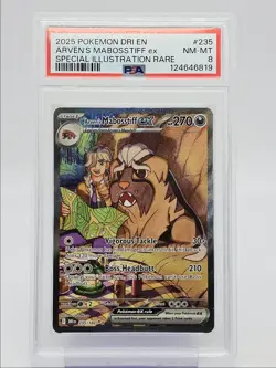 ARVEN'S MABOSSTIFF EX 2025 POKEMON SPECIAL ILLUSTRATION RARE 235 PSA 8 Q0004 - Image 1