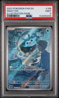 2023 POKEMON PAR EN-PARADOX RIFT ILLUSTRATION RARE #189 MANTYKE PSA 9 - Image 1