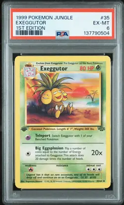 1999 POKEMON JUNGLE 1ST EDITION #35 EXEGGUTOR PSA 6 - Image 1