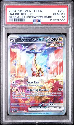 2024 POKEMON TEF SPECIAL ILLUSTRATION RARE #208 RAGING BOLT EX PSA 10 - Image 1