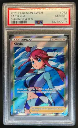 2021 Pokemon SWSH Shining Fates Skyla #072/072 PSA 10 - Image 1