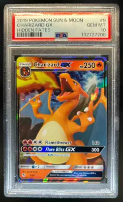 2019 Pokemon SM Hidden Fates Charizard GX #9/68 PSA 10 - Image 1