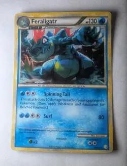 Pokemon TCG Feraligatr 20/123 Heart Gold Soul Silver Cosmos Holo Rare 2010 Hp - Image 1