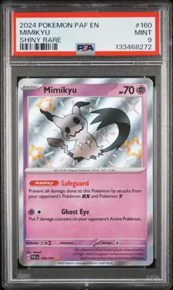 2024 POKEMON PAF EN-PALDEAN FATES SHINY RARE #160 MIMIKYU PSA 9 - Image 1