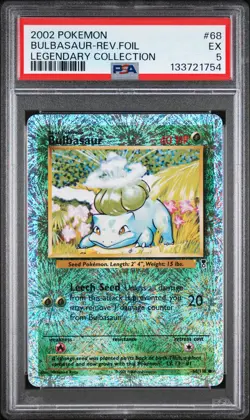 2002 POKEMON LEGENDARY COLLECITON #68 BULBASAUR-REVERSE FOIL PSA 5 - Image 1