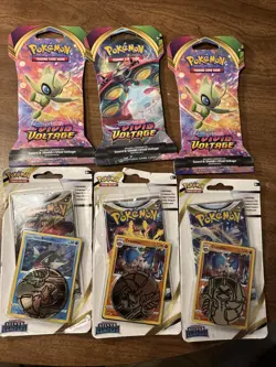 Lot Of 6 Pokemon - 3x Sword & Shield Vivid Voltage / 3x Silver Tempest Boosters - Image 1