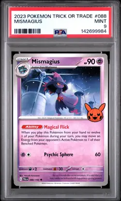 2023 POKEMON TRICK OR TRADE #088 MISMAGIUS PSA 9 - Image 1