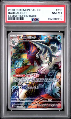 2023 POKEMON PAL EN-PALDEA EVOLVED ILLUSTRATION RARE #210 BAXCALIBUR PSA 8 - Image 1