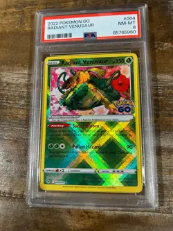 POKEMON 2022 GO RADIANT VENUSAUR #004 PSA 8 RARE - Image 1