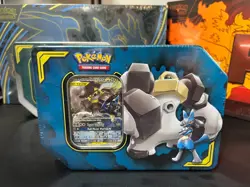 Pokemon Melmetal & Lucario GX Tag Team Tin Power Partnerships New Factory Sealed - Image 1