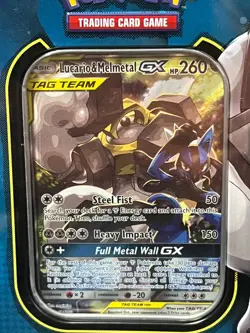 Pokemon Melmetal & Lucario GX Tag Team Tin Power Partnerships New Factory Sealed - Image 2