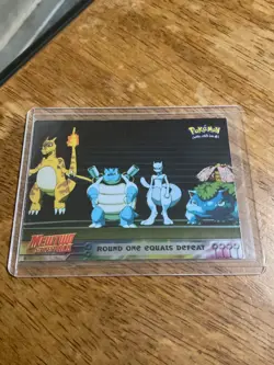 topps Pokemon The First Movie Rainbow Holo Foil #26 Round One Equals Defeat - Image 1