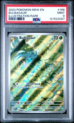 2023 POKEMON MEW EN-151 ILLUSTRATION RARE #166 BULBASAUR PSA 9 - Image 1