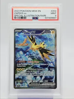 ZAPDOS EX 2023 POKEMON 151 SPECIAL ILLUSTRATION RARE 202/165 PSA 9 Q0004 - Image 1