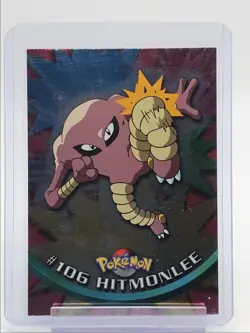 #106 HITMONLEE 1999 TOPPS POKEMON TV ANIMATION SERIES 1 BLUE LOGO Q2371 - Image 1