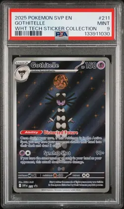 2025 POKEMON WHITE FLARE TECH STICKER COLLECTION #211 GOTHITELLE PSA 9 - Image 1