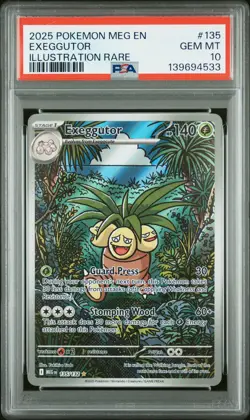 2025 POKEMON MEG EN-MEGA EVOLUTION ILLUSTRATION RARE #135 EXEGGUTOR PSA 10 - Image 1
