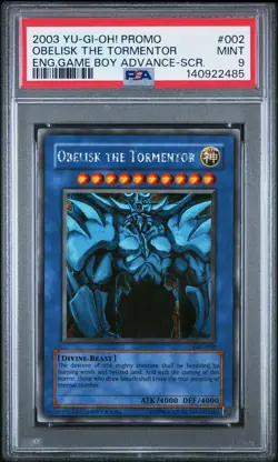 2003 YU-GI-OH! GAME BOY ADVANCE-SECRET RARE OBELISK THE TORMENTOR PSA 9 - Image 1