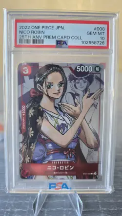 One Piece 2022 JPN 25th Anniversary Premium Card Collection Nico Robin, PSA 10 - Image 1