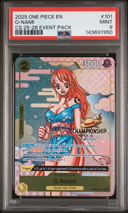 2025 ONE PIECE CHAMP 2025-26 EVENT PACK #101 O-NAMI PSA 9 - Image 1