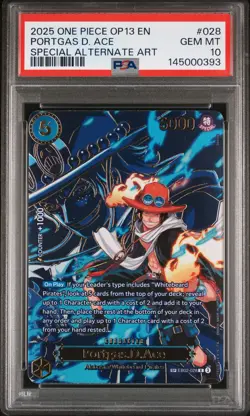 2025 ONE PIECE CARRYING ON HIS WILL SPECIAL ALTERNATE ART PORTGAS D. ACE PSA 10 - Image 1