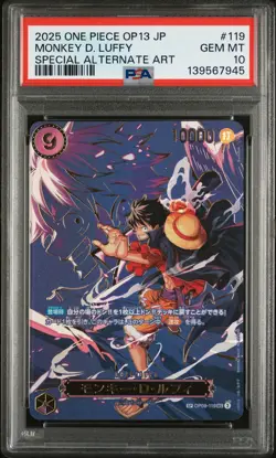 2025 ONE PIECE JPN OP13-CARRYING ON HIS WILL #119 MONKEY D. LUFFY PSA 10 - Image 1